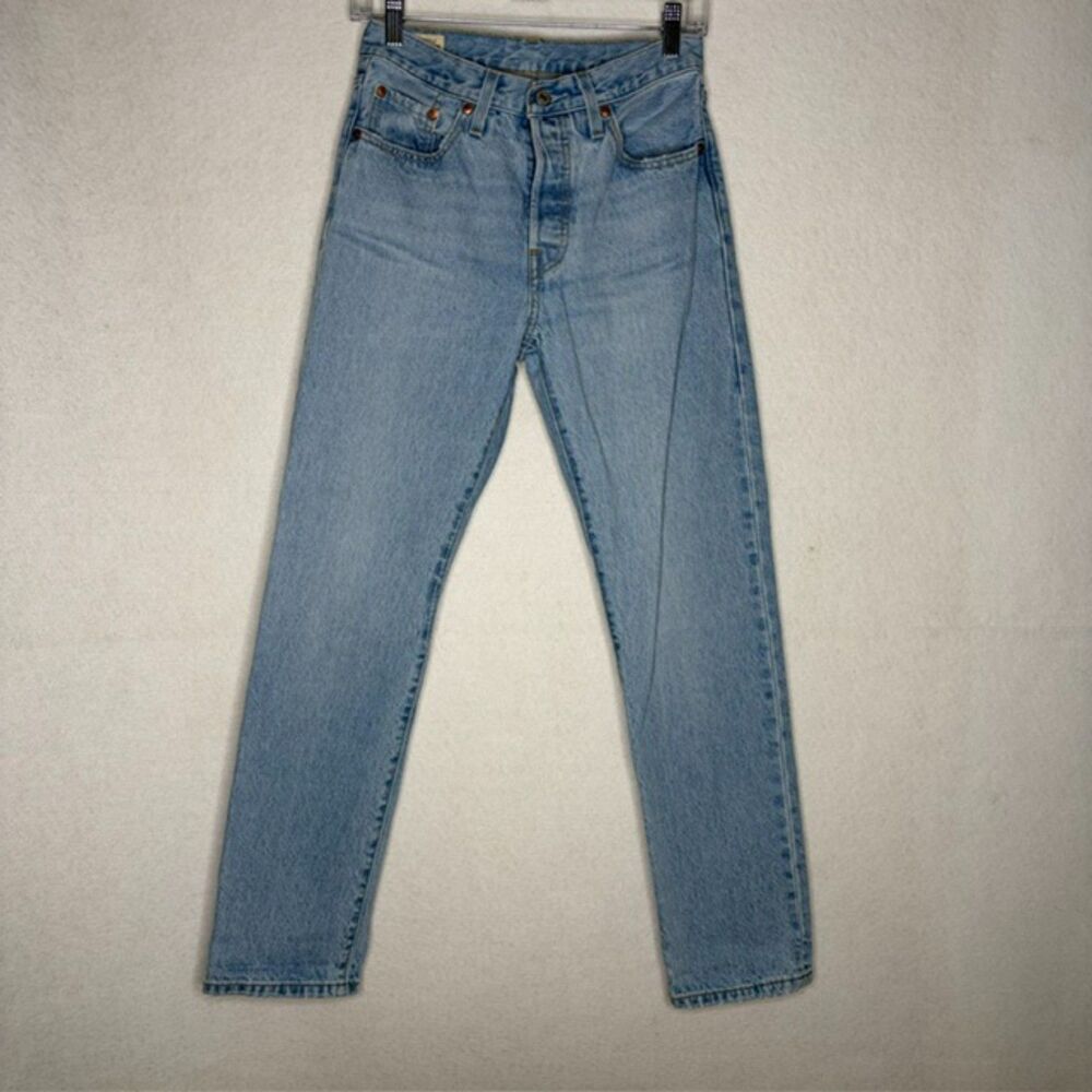 Levi's Premium Light Wash 501 Button Fly Straight Jeans